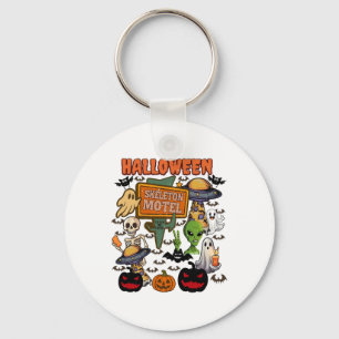Skeleton Motel Halloween Schattige Ghost Ghost Hal Sleutelhanger