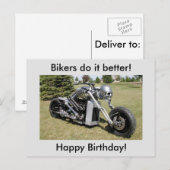 Skeleton Motorcycle Verjaardag Briefkaart (Voorkant / Achterkant)