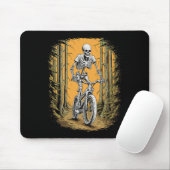 Skeleton Mountainbike Fietser Skeleton Halloween Muismat (Met muis)