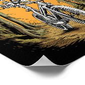 Skeleton Mountainbike Fietser Skeleton Halloween Poster (Hoek)