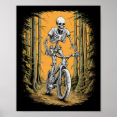 Skeleton Mountainbike Fietser Skeleton Halloween Poster (Voorkant)