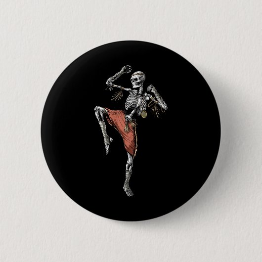 Skeleton Muay Thai Boksen Karate Kickboksen Martia Ronde Button 5,7 Cm (Voorkant)