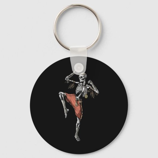 Skeleton Muay Thai Boxing Karate Kickboxing Martia Sleutelhanger (Voorkant)