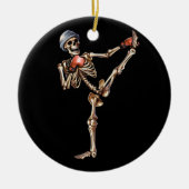 Skeleton Muay Thai Halloween Kickboxing MMA Fighte Keramisch Ornament (Voorkant)