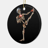 Skeleton Muay Thai Halloween Kickboxing MMA Fighte Keramisch Ornament (Links)