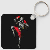 Skeleton Muay Thai Halloween Kickboxing MMA Fighte Sleutelhanger (Achterkant)