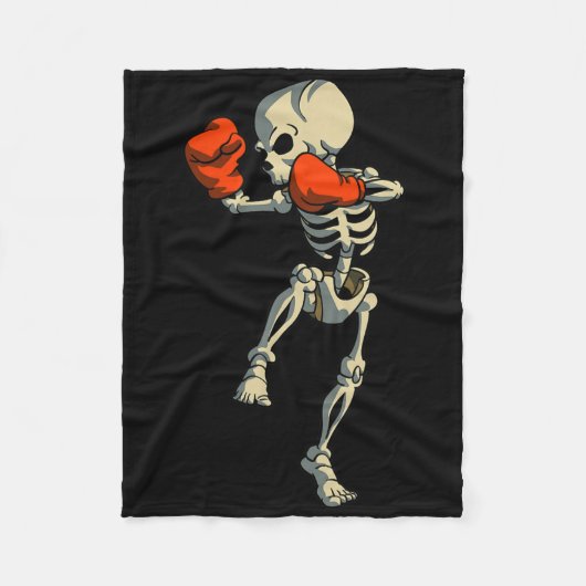 Skeleton Muay Thai Kick Boksen Mma Funny Karate Ha Fleece Deken (Voorkant)