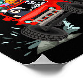 Skeleton Mummy Vampire Zombie Riding Monster Truck Poster (Hoek)