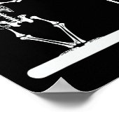 Skeleton Music Teacher Ik wacht tot het stil is Poster (Hoek)