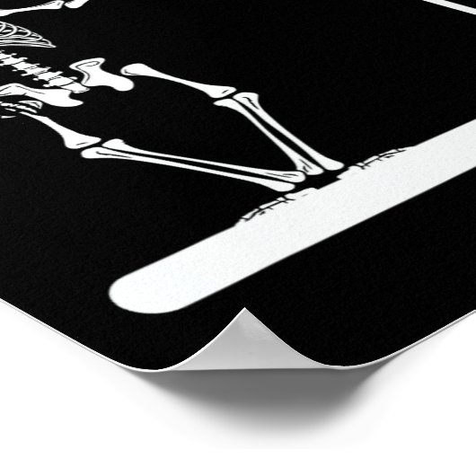 Skeleton Music Teacher Ik wacht tot het stil is Poster (Hoek)