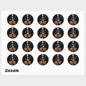 Skeleton Musician Drummer op Kettle Drums Ronde Sticker (Vel)