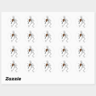 Skeleton Musician String Player Violin Fiddle Ronde Sticker