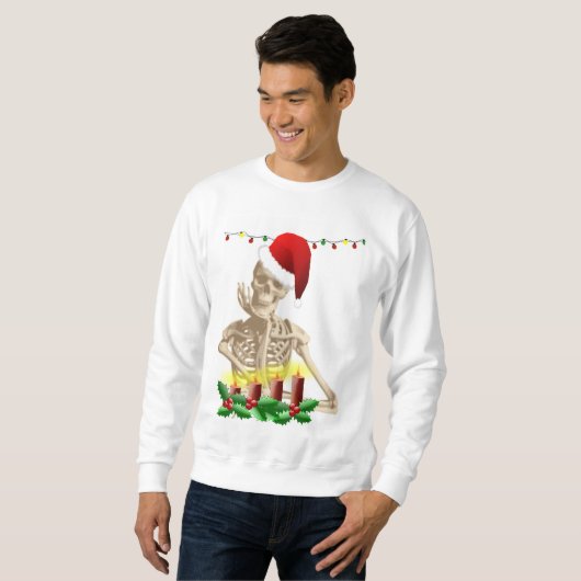 skeleton nachtmerrie kerstmis mannen sweatshirt (Voorkant volledig)