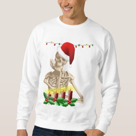 skeleton nachtmerrie kerstmis mannen sweatshirt (Voorkant)