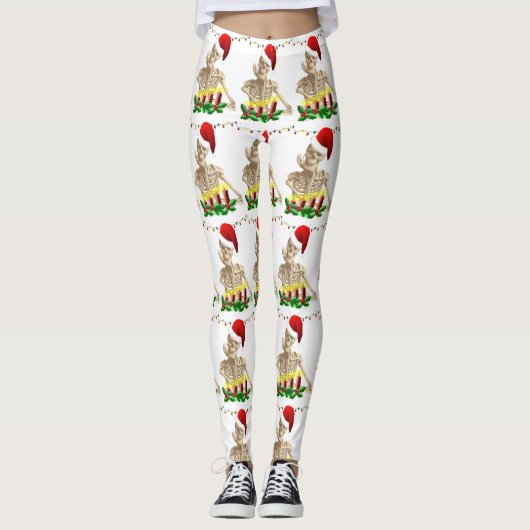 skeleton nachtmerrie - leggings voor kerstmis (Voorkant)