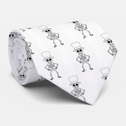 Skeleton necktie stropdas (Opgerold)