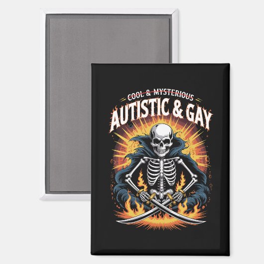 Skeleton niet cool en mysterieuze autistische homo magneet (Voorkant / Achterkant)