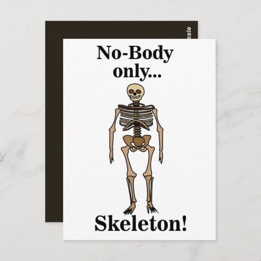Skeleton No-Body Funny Briefkaart (Voorkant / Achterkant)