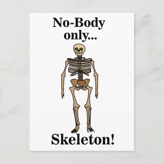 Skeleton No-Body Funny Briefkaart (Voorkant)