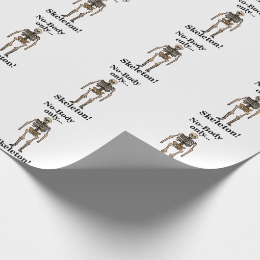 Skeleton No-Body Funny Cadeaupapier (Hoek)