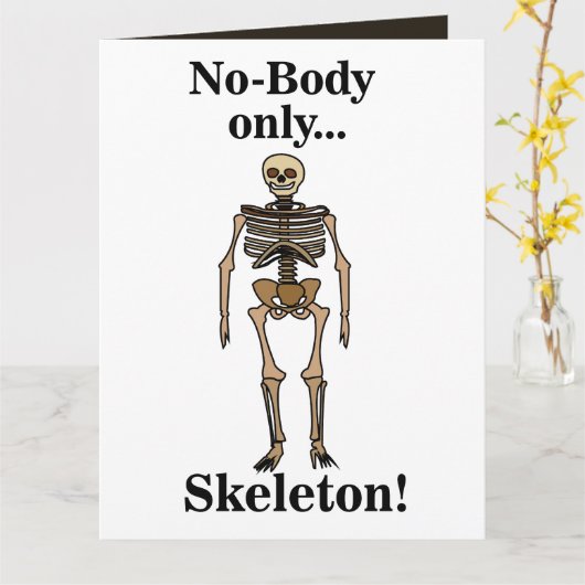 Skeleton No-Body Funny Kaart (Gele Bloem)