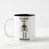 Skeleton No-Body Funny Tweekleurige Koffiemok (Links)
