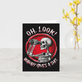 Skeleton Oh Kijk Niemand Geeft Een Grappige Hallow Kaart (Gele Bloem)