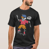 Skeleton on Skateboard Freestyle Skateboarder T-shirt (Voorkant)