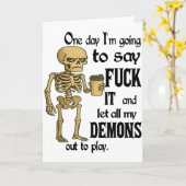 Skeleton Op Een Dag Ga Ik Het Zeggen En Laat Al Kaart (Gele Bloem)