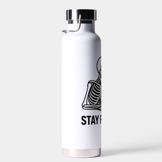 Skeleton op laptop – Blijf gefocust Waterfles (Rechts)