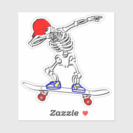 Skeleton op skateboard 4-inch Kiss Cut Vinyl Stick Sticker (Vel)