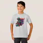  Skeleton op Skateboard ride boys Halloween T-shirt (Voorkant volledig)