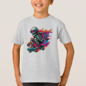  Skeleton op Skateboard ride boys Halloween T-shirt (Voorkant)