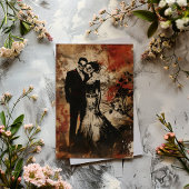 Skeleton Paar Horror bruiloft Kaart