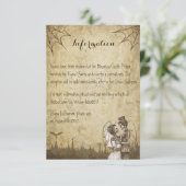 Skeleton-paar-informatiekaart voor bruiloft informatiekaartje (Staand voorkant)