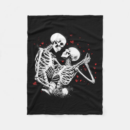 Skeleton Paar voor Halloween Valentijnsdag van T Fleece Deken (Voorkant)