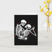 Skeleton Paar voor Halloween Valentijnsdag van T Kaart (Gele Bloem)