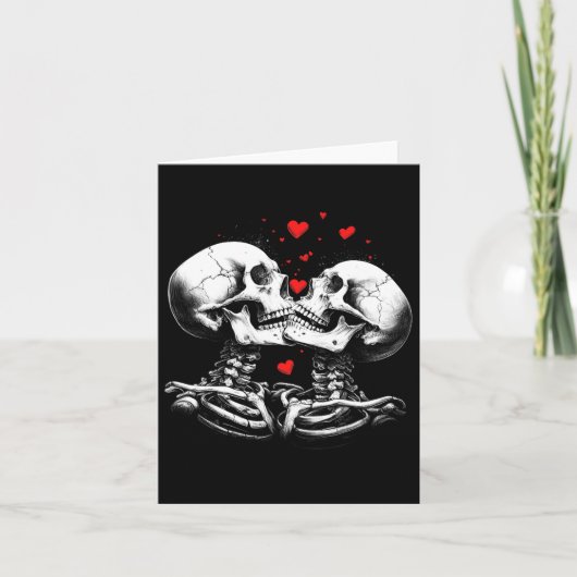 Skeleton Paar voor Halloween Valentijnsdag van T Kaart (Voorkant)