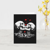 Skeleton Paar voor Halloween Valentijnsdag van T Kaart (Gele Bloem)