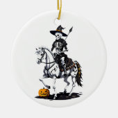 Skeleton Paardenruiter - Halloween Skelet Keramisch Ornament (Voorkant)