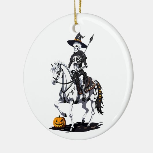 Skeleton Paardenruiter - Halloween Skelet Keramisch Ornament (Links)