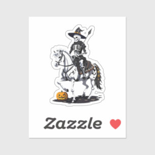 Skeleton Paardenruiter - Halloween Skelet Sticker