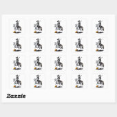 Skeleton Paardenruiter - Halloween Skelet Vierkante Sticker (Vel)