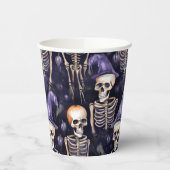 Skeleton Paarse aangepaste Halloween papieren beke Papieren Bekers (Links)