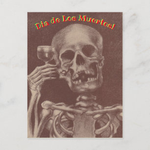Skeleton Party Dia de Los Muertos Dag van de dood Uitnodiging Briefkaart