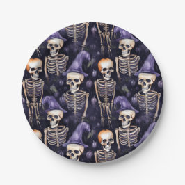 Skeleton Party Pet Halloween Papieren Bordje