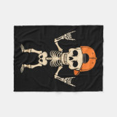 Skeleton Pet Halloween Punk Rock Mannen Boys Fleece Deken (Voorkant (Horizontaal))