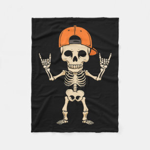 Skeleton Pet Halloween Punk Rock Mannen Boys Fleece Deken