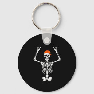 Skeleton Pet Skater Cool Halloween Punk Rock Manne Sleutelhanger