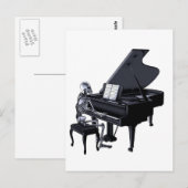 Skeleton Piano Player Briefkaart (Voorkant / Achterkant)